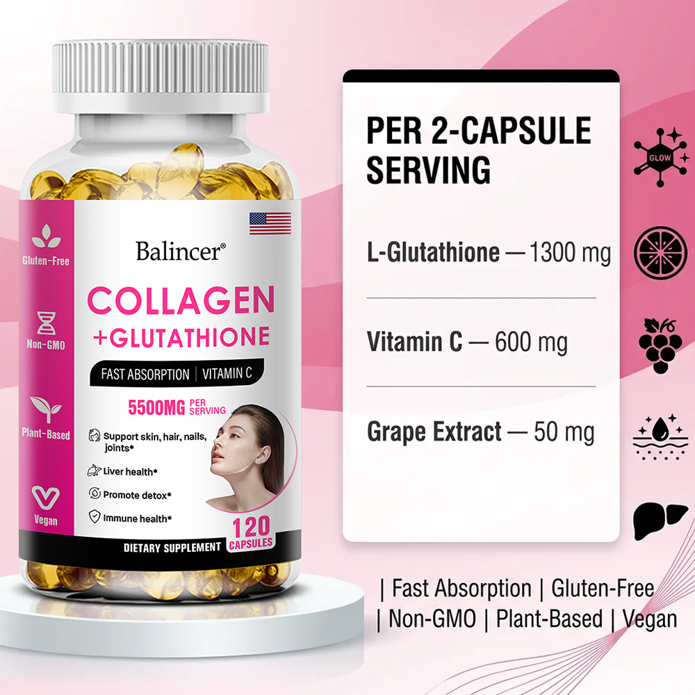 グルタチオンコラーゲンカプセル、抗酸化剤、美白、肌、髪、爪に - Biotin Hair Growth のレビューと価格