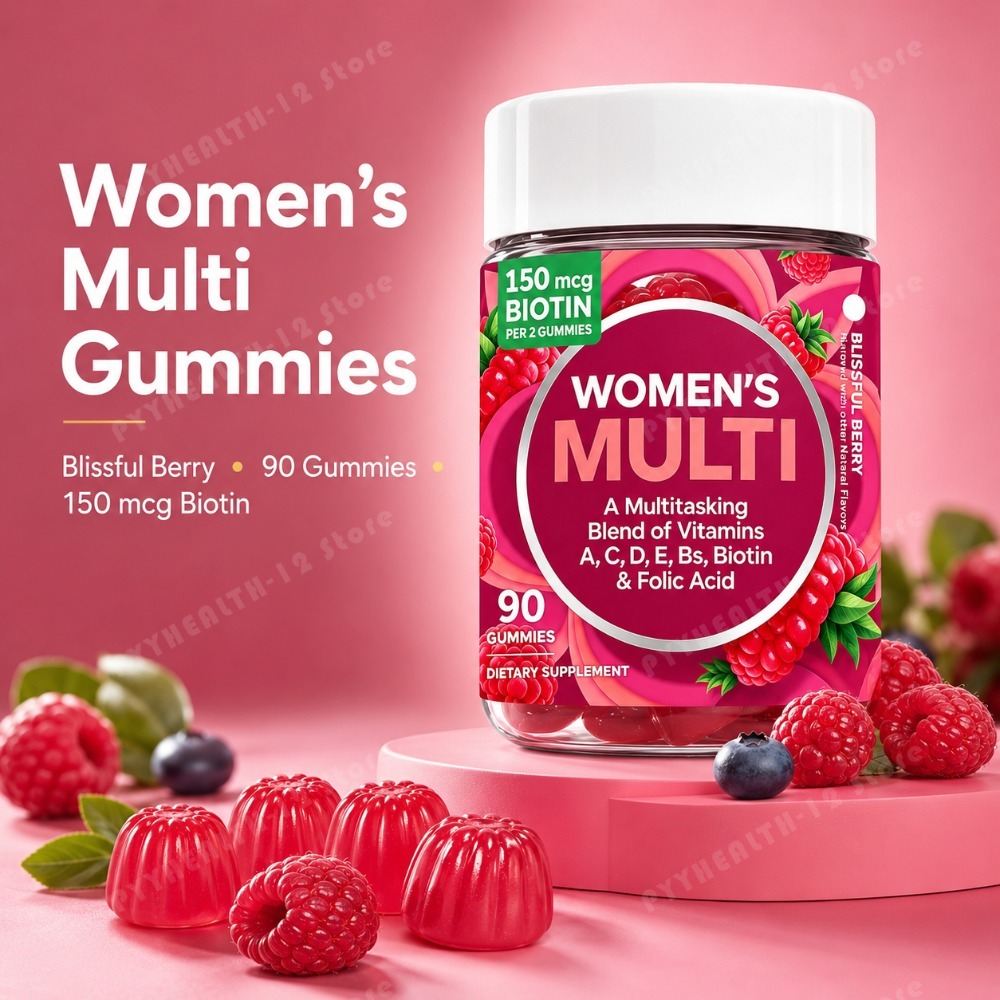 女性用マルチビタミン グミ 90粒入り ビオチン、葉酸、ビタ - Multivitamin Gummy Adult のレビューと価格
