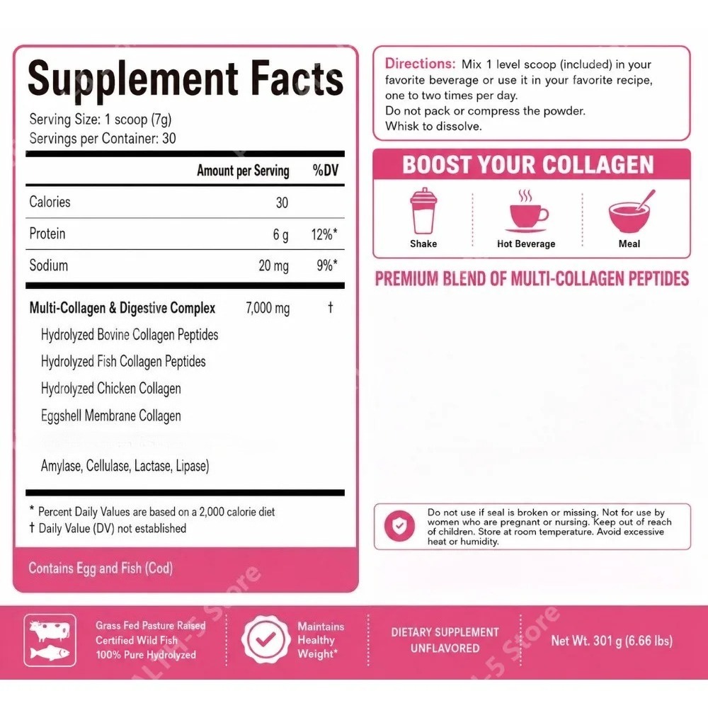 加水分解マルチコラーゲンパウダー タイプI、II、III、V - Collagen Peptide Powder のレビューと価格