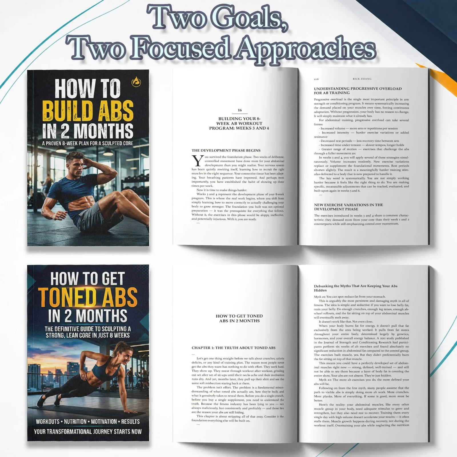 男性と女性のための2冊セット腹筋トレーニングガイド、引き締ま - Fitness Nutrition Guide のレビューと価格