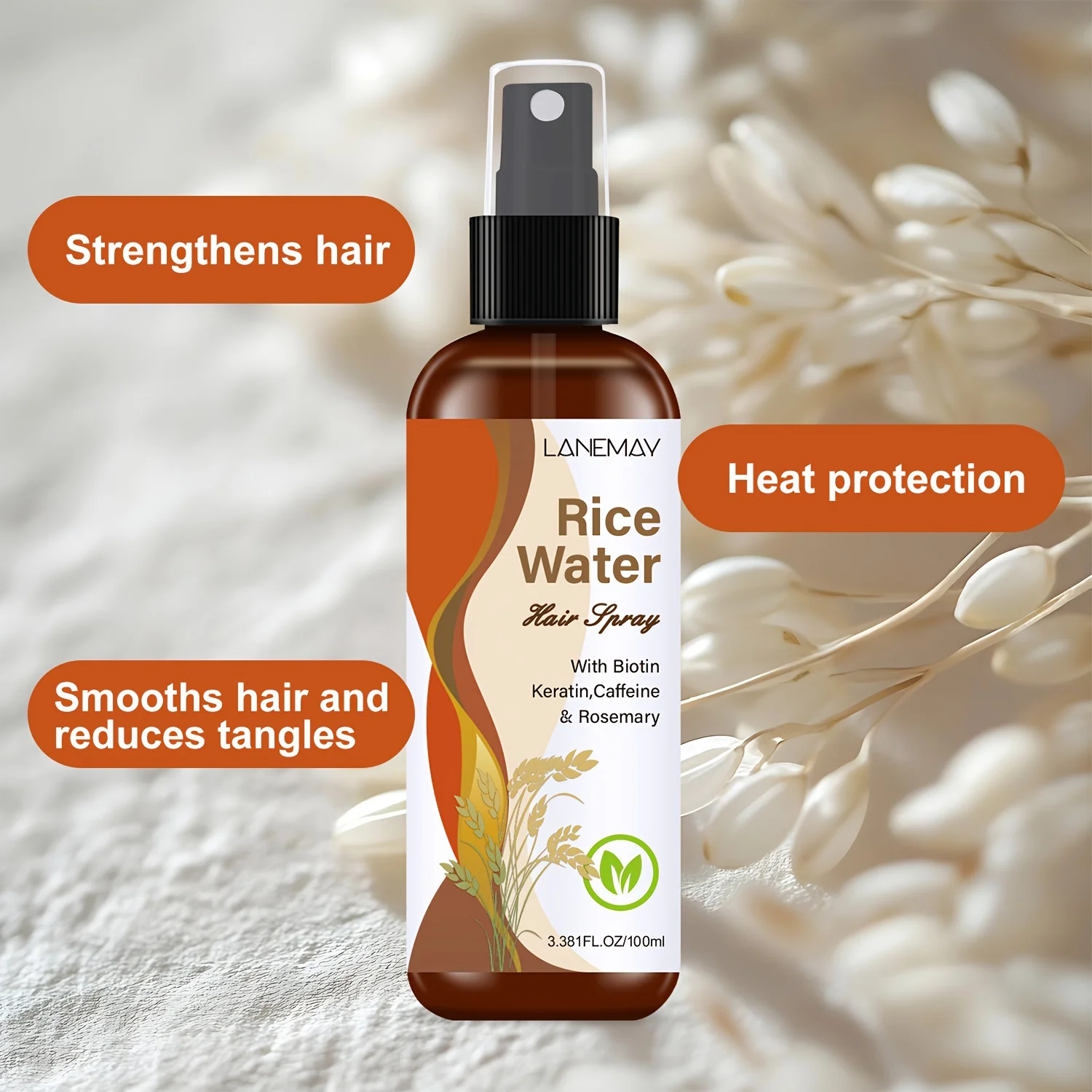 米ぬかヘアスプレー - ビオチン、ケラチン、カフェイン、ロー - Biotin Hair Growth のレビューと価格