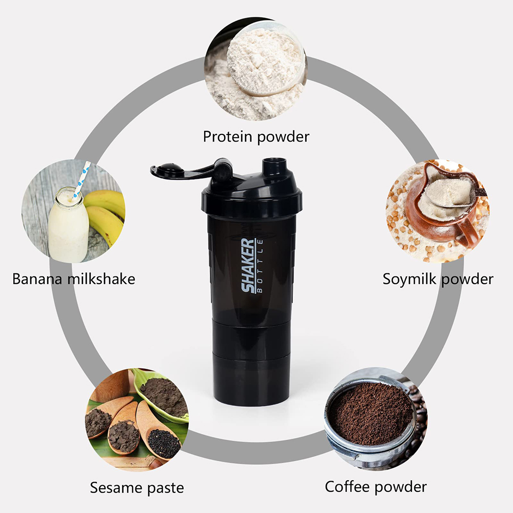 3層シェーカープロテインボトルパウダーシェイクカップウォータ - Whey Protein Isolate のレビューと価格